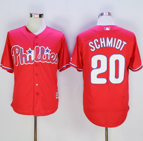 Phillies #20 Mike Schmidt Red New Cool Base Stitched MLB Jersey - Click Image to Close